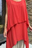 The Bertie Two Piece Layer Top Red